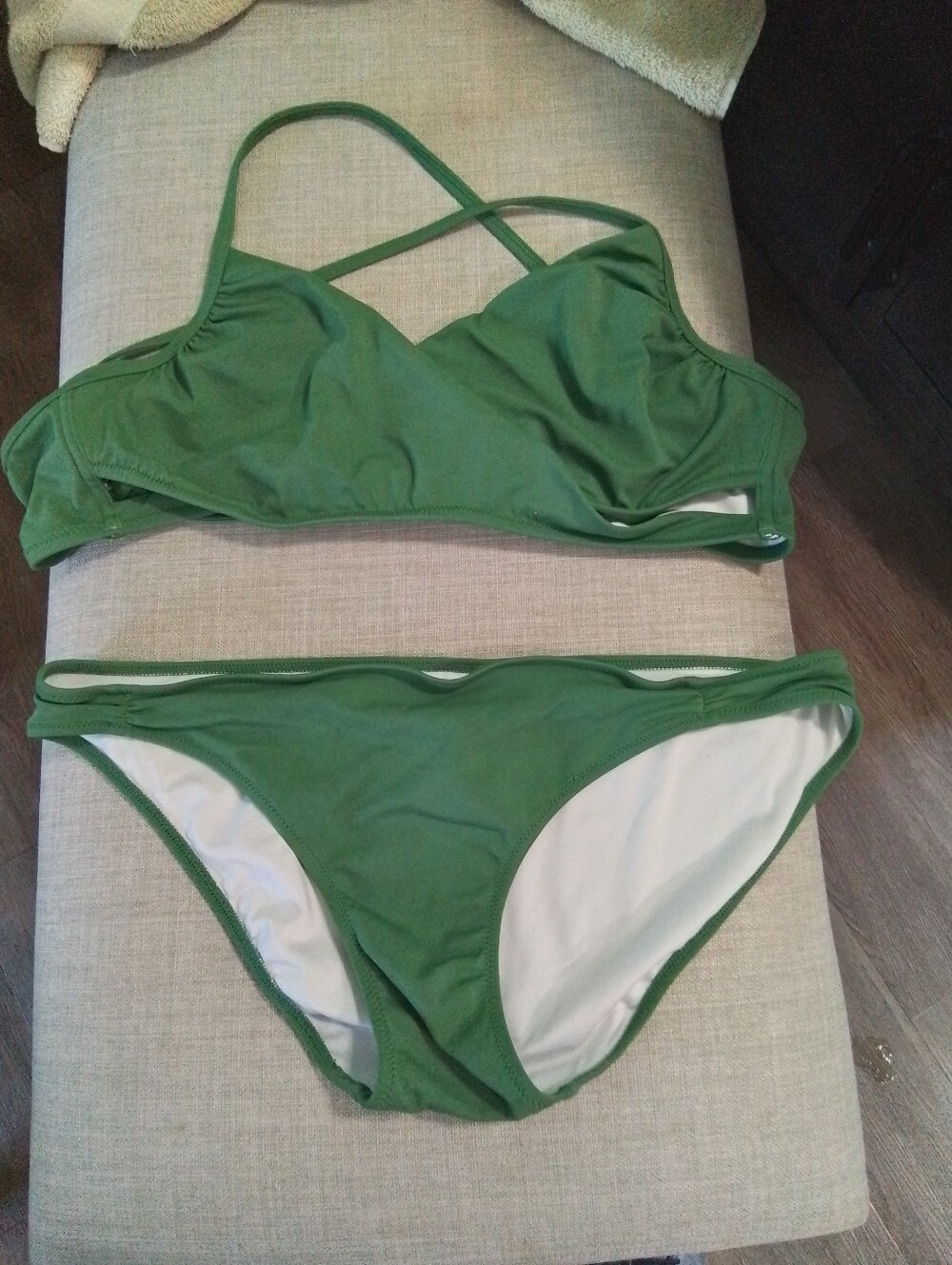Pink Victorias Secret Green Crossback Bikini Set - Women's Swim